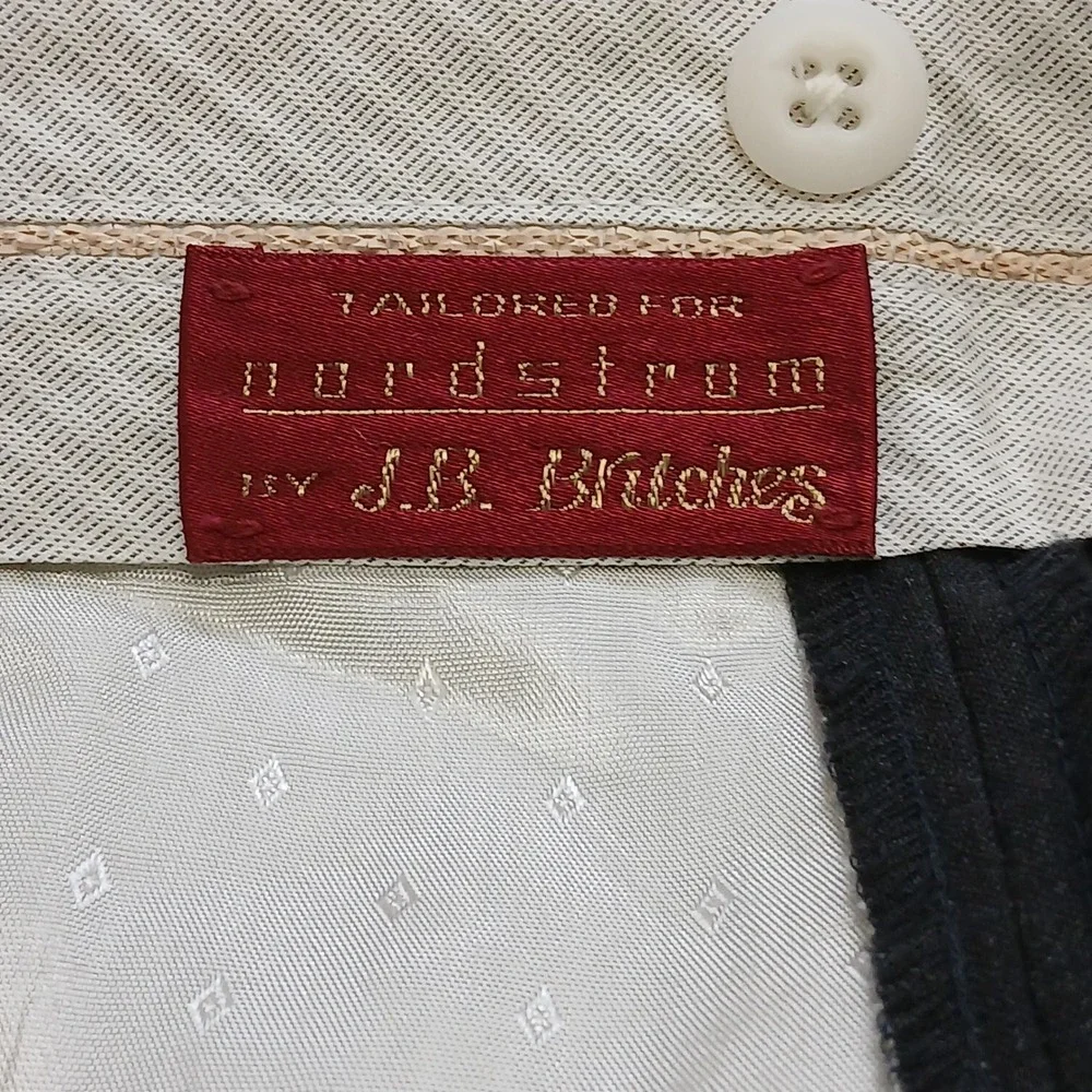 J.B. Britches‎ Nordstrom Dress Pants Men 42x29 Dark Gray Pleated Wool EUC